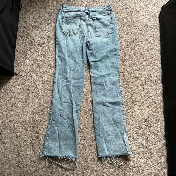 Fashion Nova All Tied Up Light Wash Blue Straight Leg Denim Jeans Size 13 - Picture 3 of 11